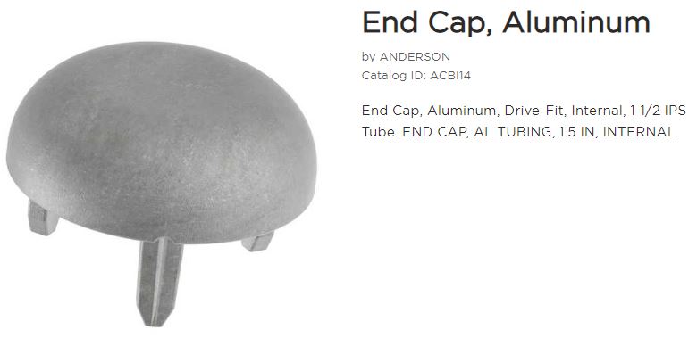 End Cap Aluminum Tubing